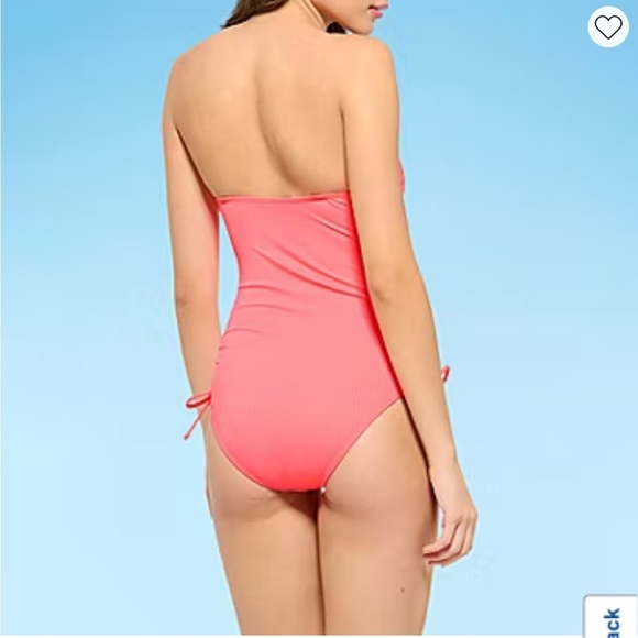 Decree Womens Exotic Textured Monokini One Piece Swimsuit in Tropical Coral S - Picture 2 of 11